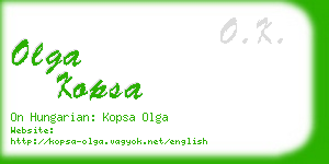 olga kopsa business card